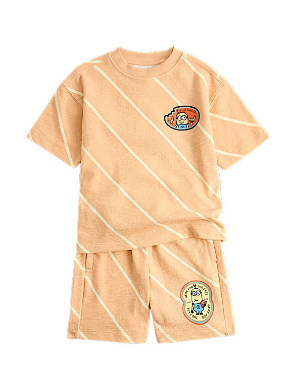 2 Piece Pure Cotton Minions&trade; Striped Outfit (2-8 Yrs)