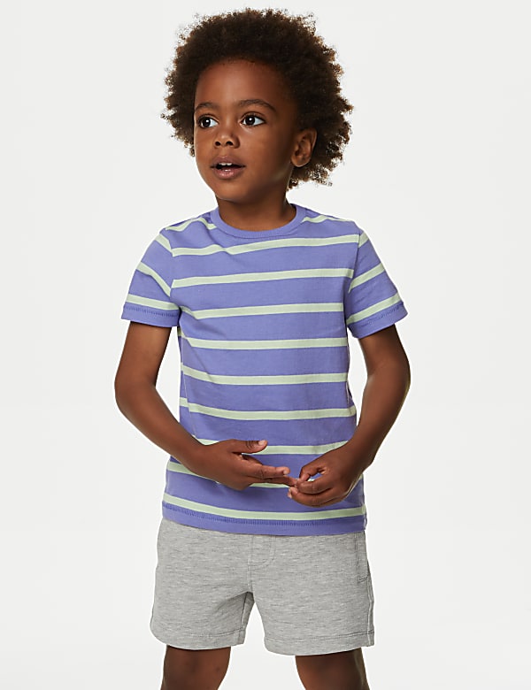 Pure Cotton Striped T-Shirt (2-8 Yrs)