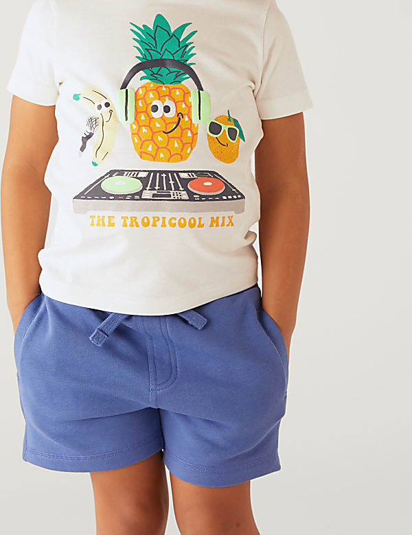 Pure Cotton Tropical Print T-Shirt