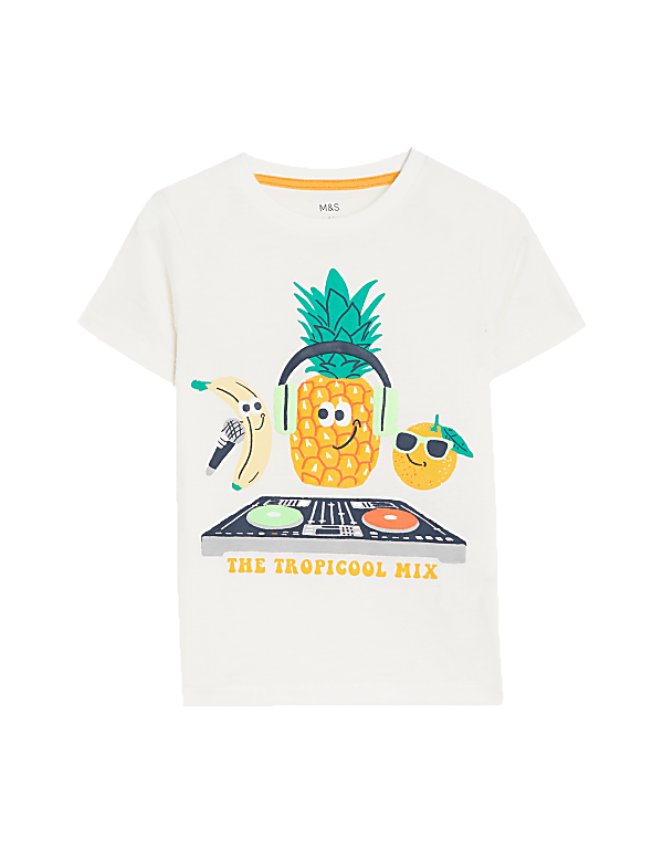 Pure Cotton Tropical Print T-Shirt