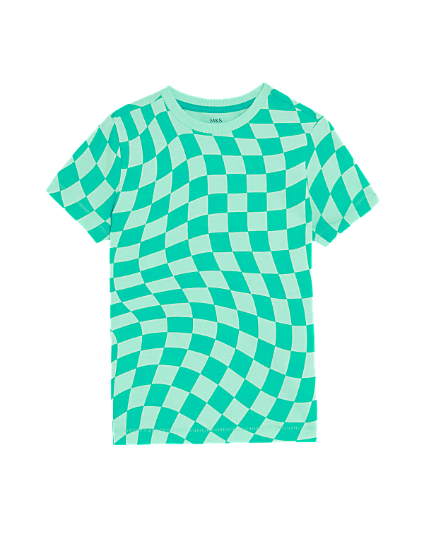 Pure Cotton Checkerboard T-Shirt