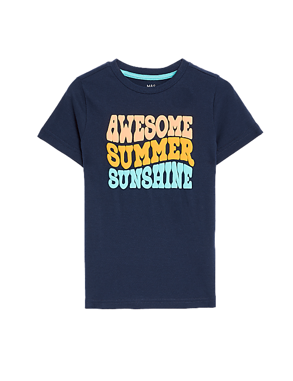 Pure Cotton Summer Slogan T-Shirt