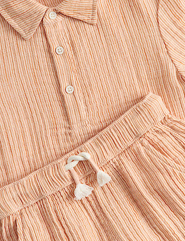 2 Piece Pure Cotton Striped Popover Outfit (2-8 Yrs)