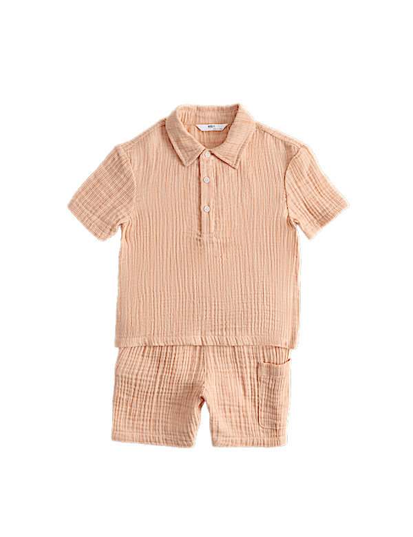 2 Piece Pure Cotton Striped Popover Outfit (2-8 Yrs)