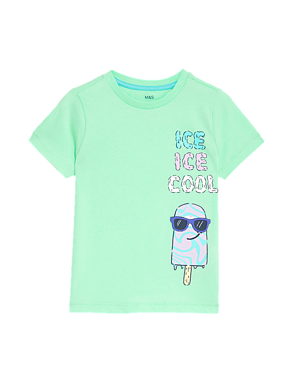 Pure Cotton Slogan T-Shirt (2-8 Yrs)