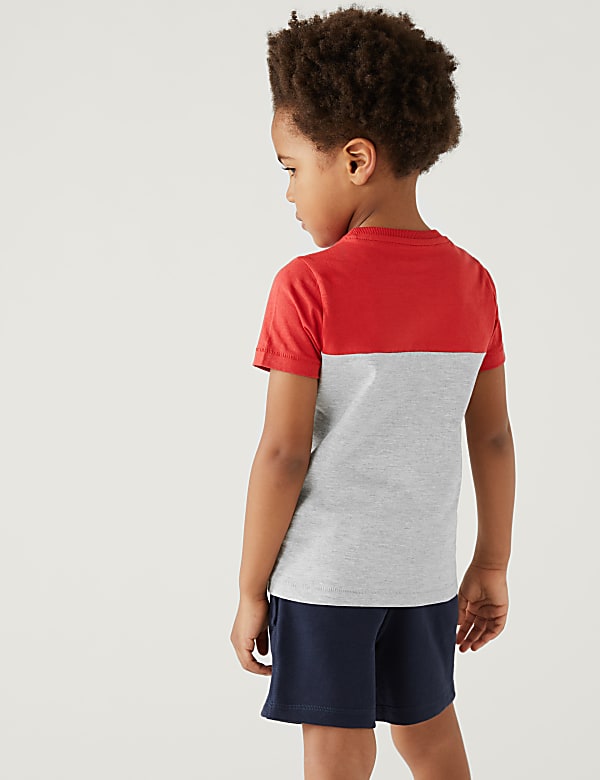 3pk Pure Cotton Colour Block T-Shirts