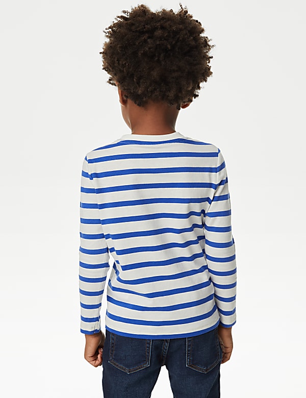 Lot de 2&nbsp;tops 100&nbsp;% coton unis et &agrave; rayures (du 2 au 8&nbsp;ans) - CA