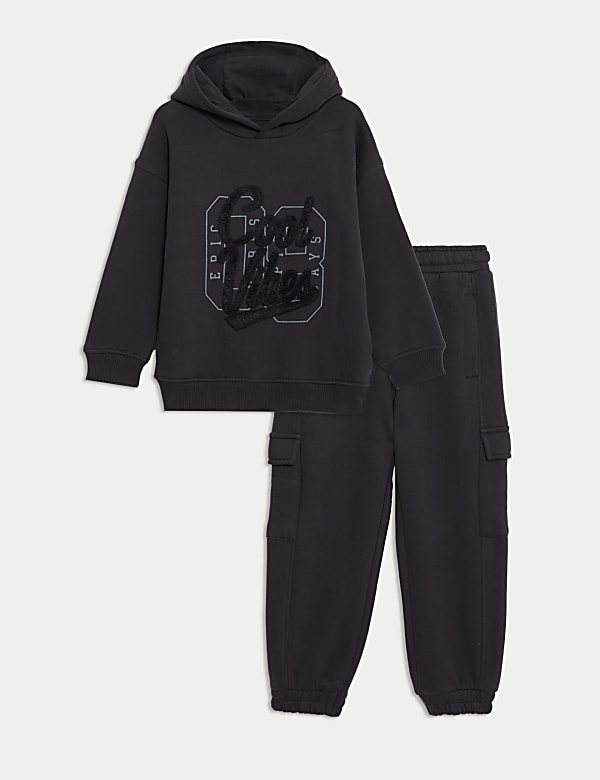 Pantalon de jogging et sweat en coton &agrave; capuche &agrave; motif Cool Vibes (du 2 au 8 ans) - CA