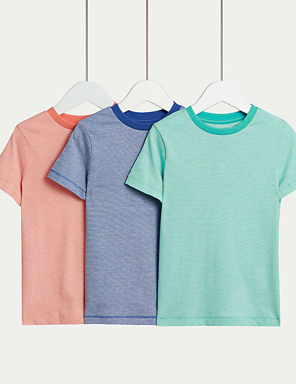 3pk Pure Cotton Striped T-Shirts (2-8 Yrs) - CA