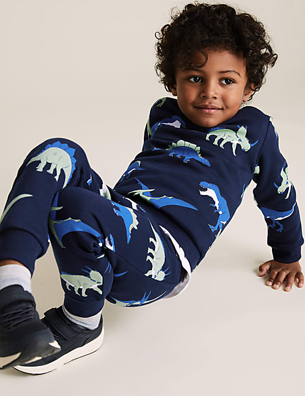 Organic Cotton Neon Dinosaur Joggers (2-7 Yrs)