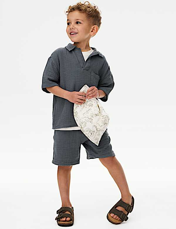 2pc Pure Cotton Top and Shorts Set (2-8 Yrs)