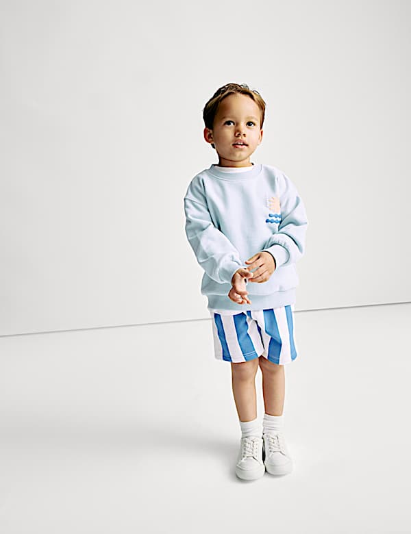 Ensemble 2 pièces sweat et short en coton (du 1 au 8 ans) - LU