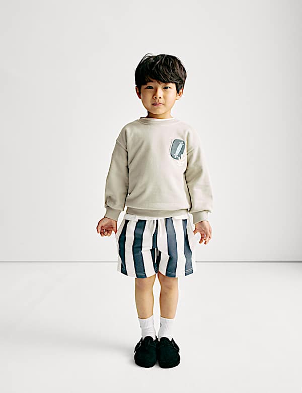 2pc Cotton Rich Sweatshirt and Shorts Set (1-8 Yrs) - US