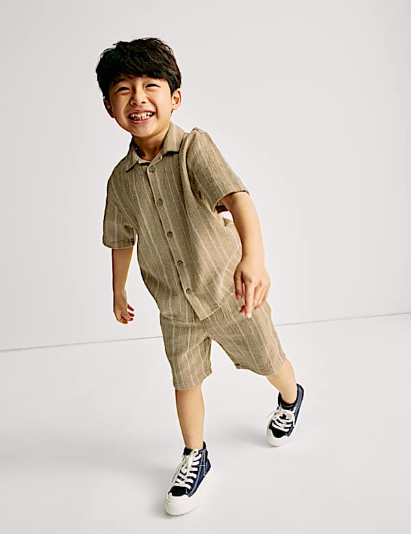 2pc Pure Cotton Shirt & Shorts Outfit (2-8 Yrs)