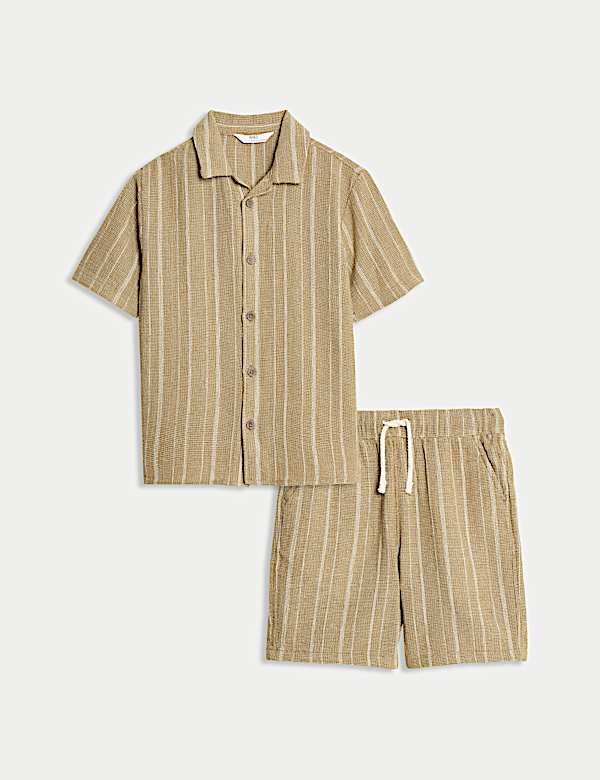 Ensemble 2&nbsp;pièces 100&nbsp;% coton chemise et short (du 2&nbsp;au 8&nbsp;ans) - LU