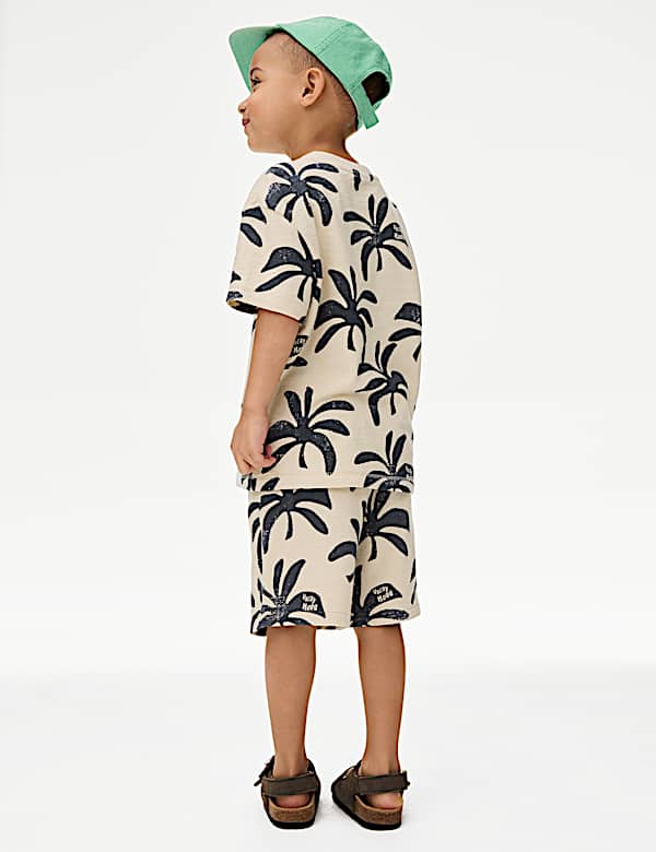 2pc Pure Cotton Palm T-shirt and Shorts Set (2-8 Yrs)