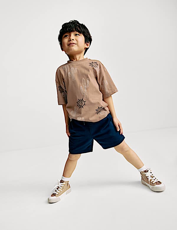 2pc Pure Cotton Cactus T-Shirt and Shorts (2-8 Yrs) - NZ