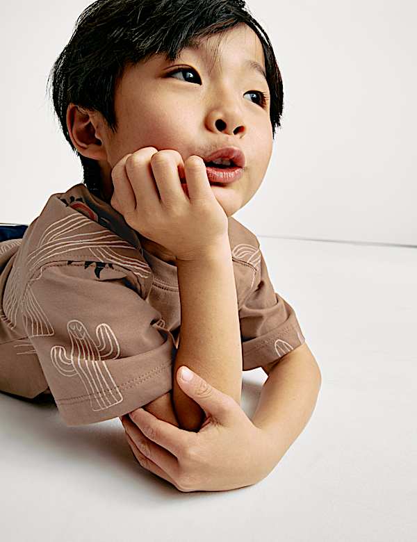 2pc Pure Cotton Cactus T-Shirt and Shorts (2-8 Yrs) - NZ