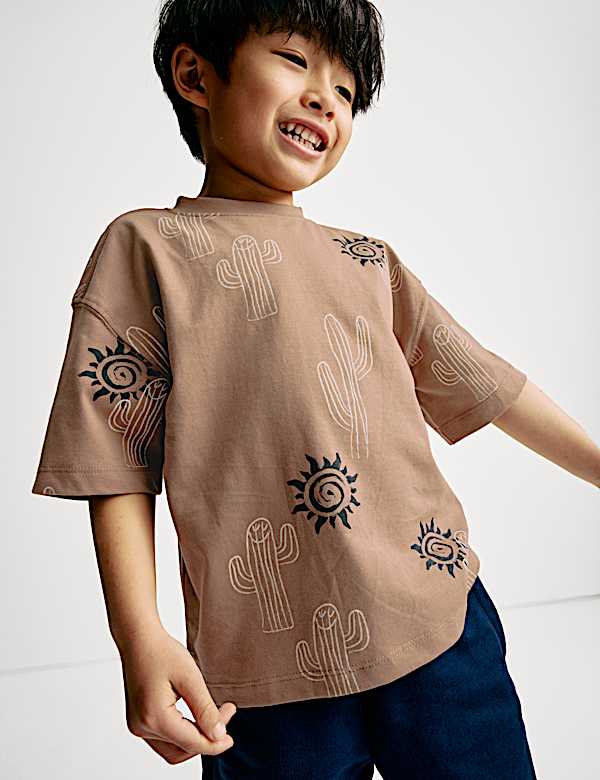 2pc Pure Cotton Cactus T-Shirt and Shorts (2-8 Yrs) - NZ