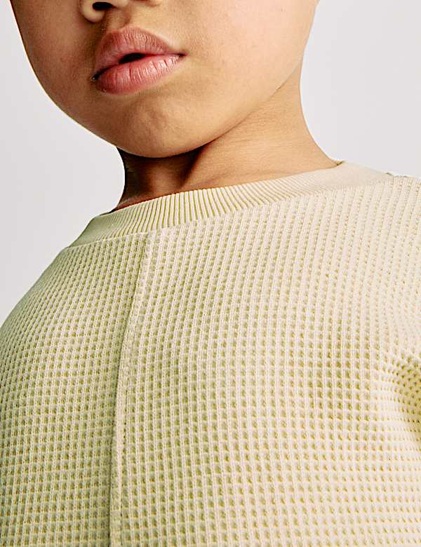 Pure Cotton Waffle T-Shirt and Shorts Set (2-8 Yrs) - EE