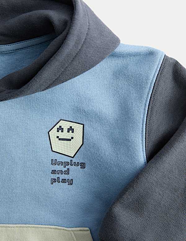 2pc Colour Block Hooded Top & Bottom Outfit (2-8 Yrs)