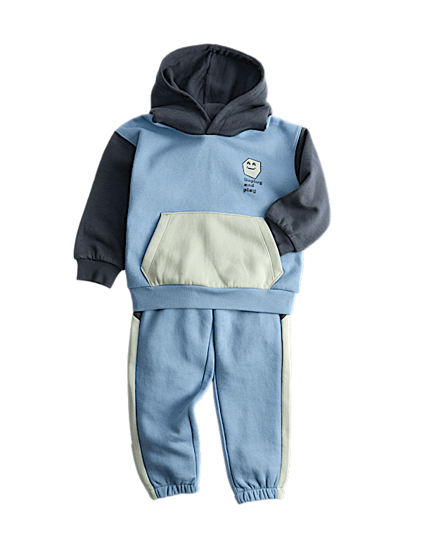 2pc Colour Block Hooded Top & Bottom Outfit (2-8 Yrs)
