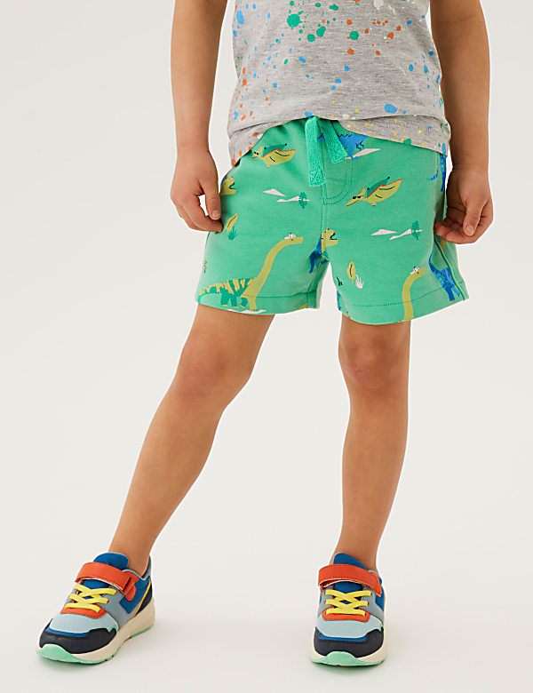 Cotton Rich Dinosaur Print Shorts (2-7 Yrs)