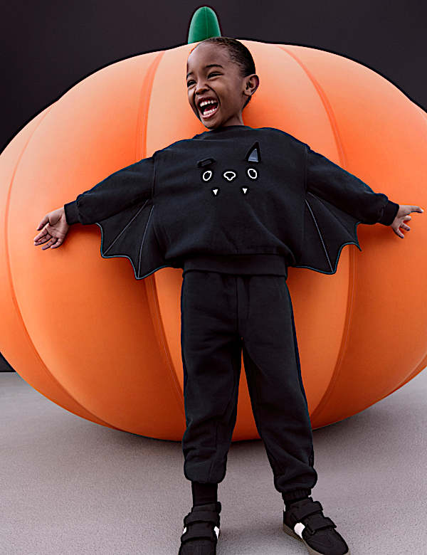 2pc Cotton Rich Halloween Bat Outfit (2-8 Yrs) - CA