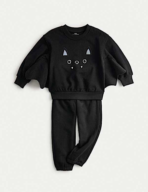 2pc Cotton Rich Halloween Bat Outfit (2-8 Yrs) - NO