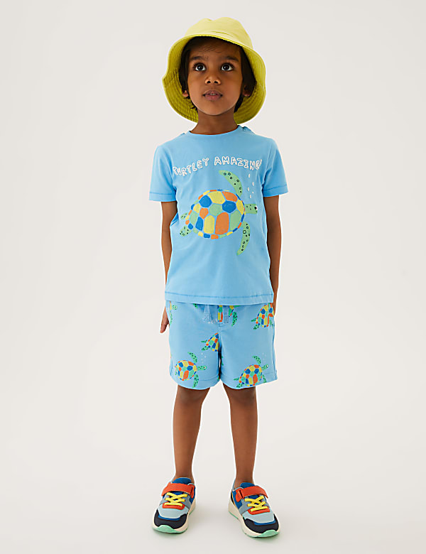 Cotton Rich Turtle Print Shorts (2-7 Yrs)