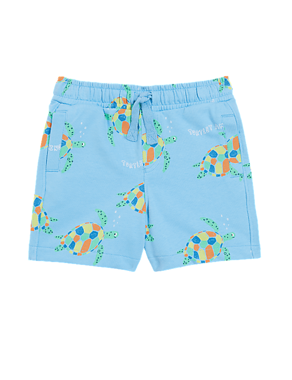 Cotton Rich Turtle Print Shorts (2-7 Yrs)