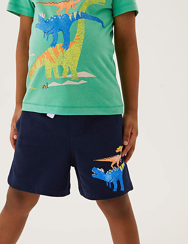 Cotton Rich Dinosaur Shorts (2-7 Yrs)