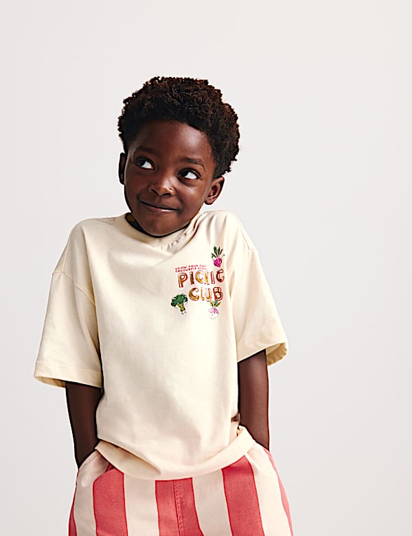 2 Piece Pure Cotton T-Shirt & Striped Trousers Outfit (2-8 Years) - SK