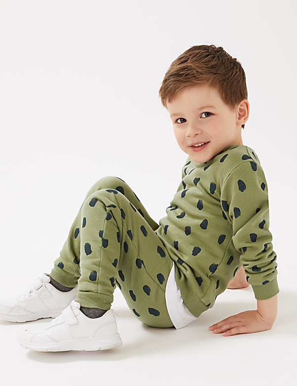 Cotton Rich Dash Print Joggers (2-7 Yrs)