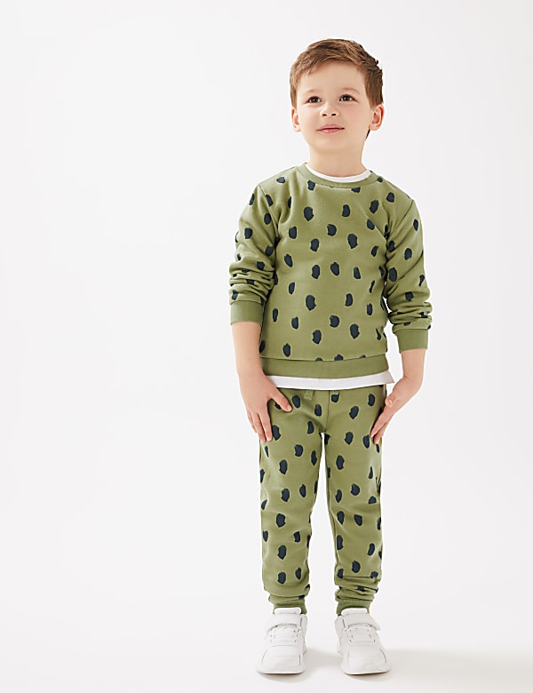 Cotton Rich Dash Print Joggers (2-7 Yrs)
