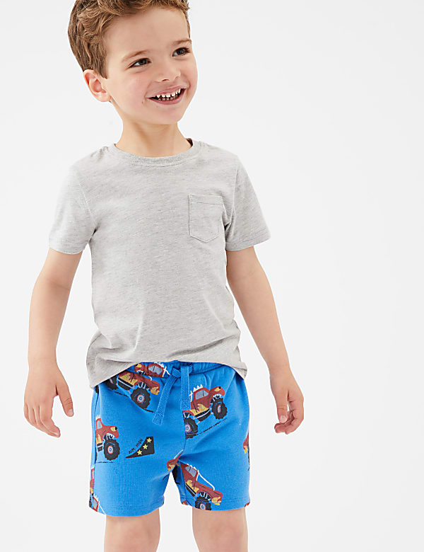 Cotton Rich Monster Truck Print Shorts (2-7 Yrs)