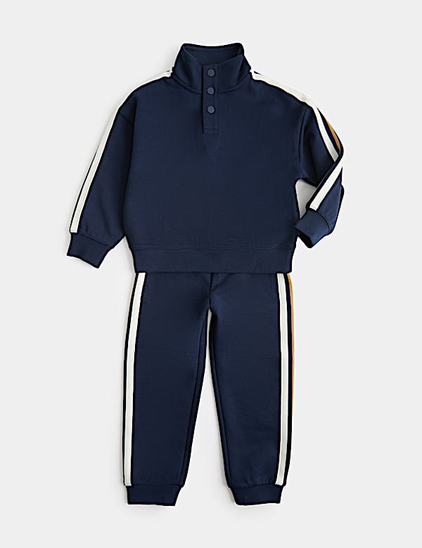 2 Piece Cotton Blend Side Taped Outfit (2-8 Yrs) - AU