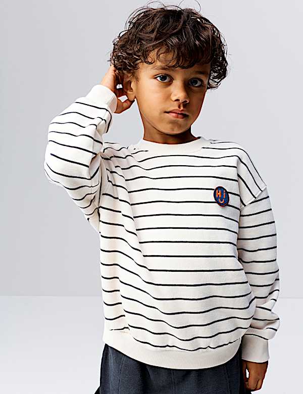 2 Piece Cotton Rich Striped Sweatshirt Outfit (2-8 Yrs) - DE