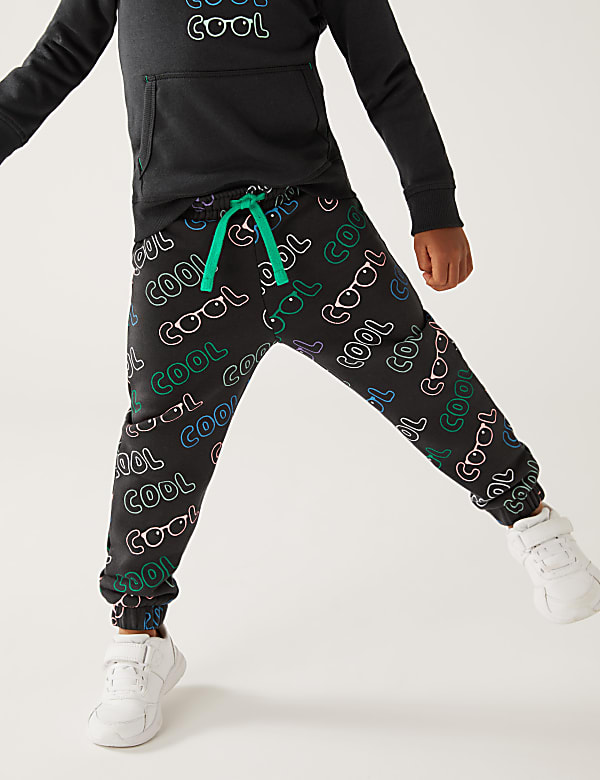 Cotton Rich Cool Slogan Joggers (2-8 Yrs)