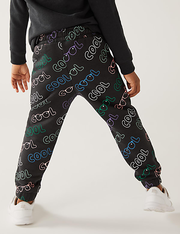 Cotton Rich Cool Slogan Joggers (2-8 Yrs)