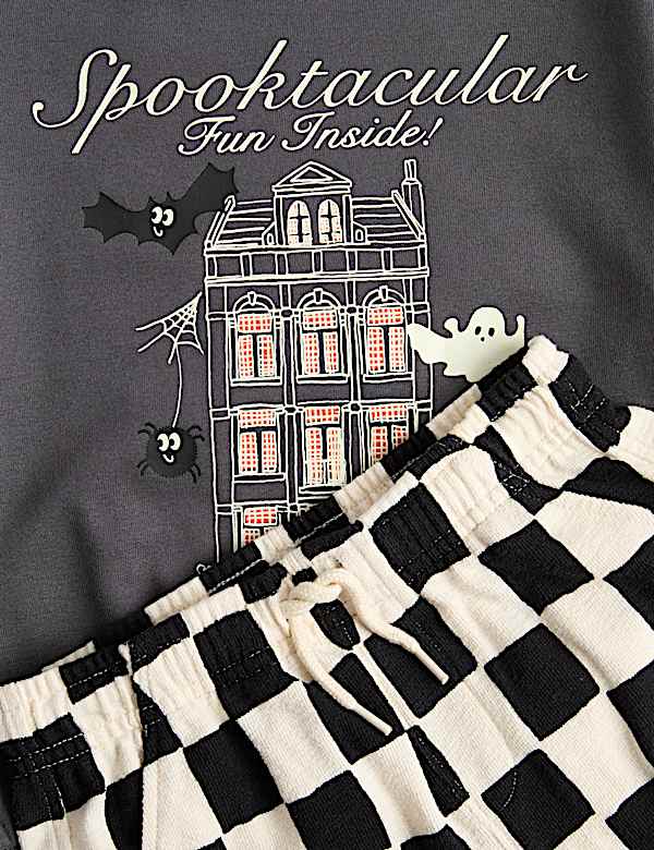Cotton Rich Halloween Patterned Top & Bottom Outfit (2-8 Yrs)