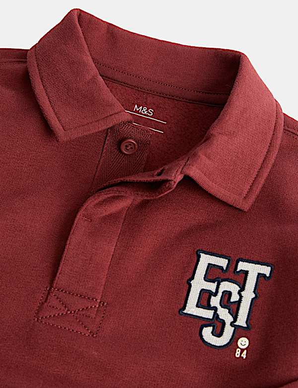 Pakaian 2 Potong Sweatshirt Rugby Bahan Katun (2-8 Thn) - ID