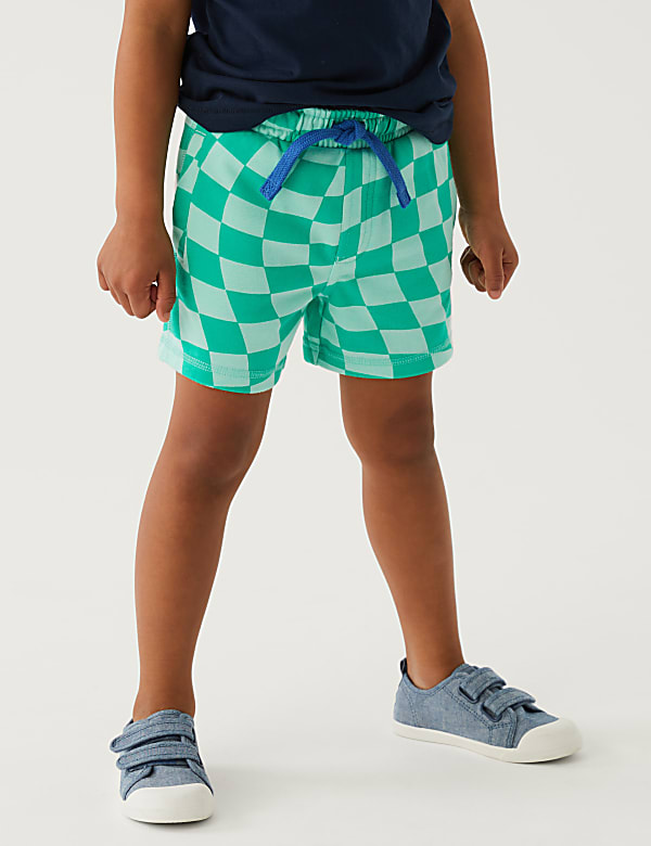 Cotton Rich Checkerboard Shorts