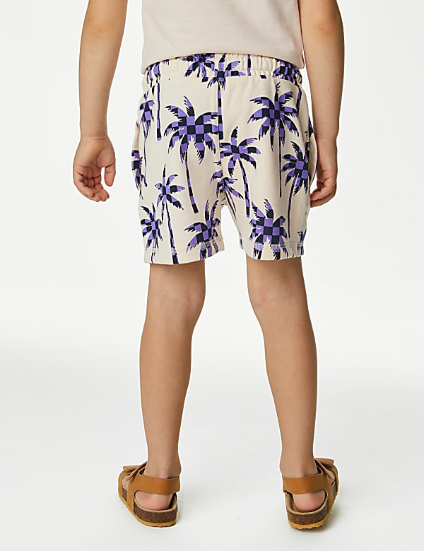 Cotton Rich Palm Tree Print Shorts