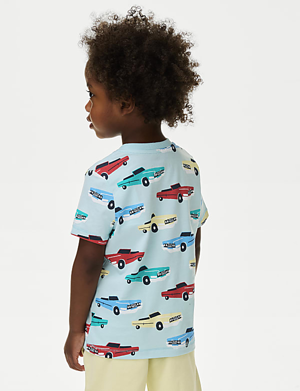 Pure Cotton Car Print T-Shirt (2-8 Yrs) - JE