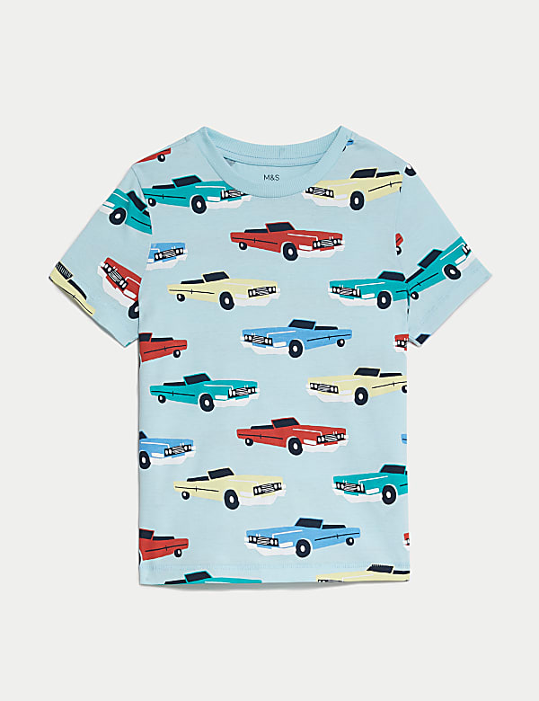 Pure Cotton Car Print T-Shirt (2-8 Yrs) - JE