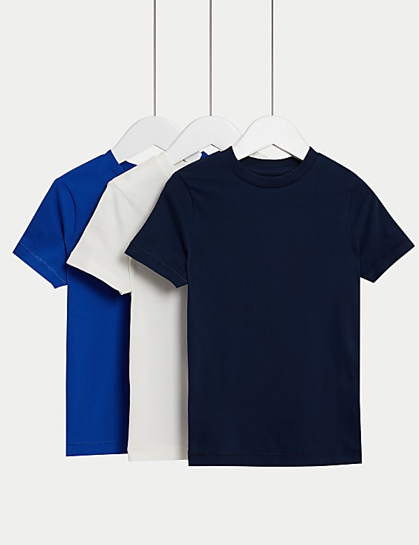 Μονόχρωμα T-shirt από 100% βαμβάκι, σετ των 3 (2-8 ετών) - GR