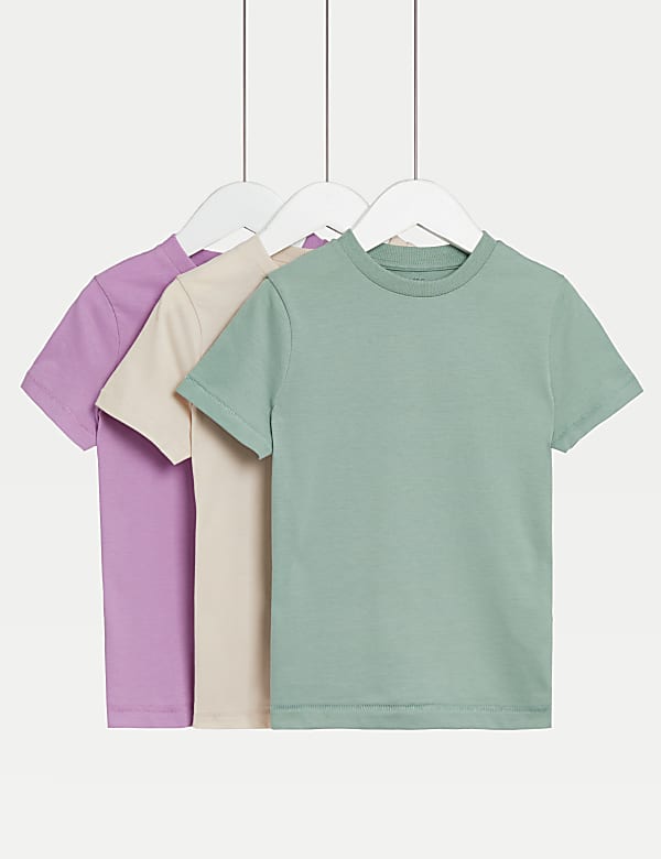3pk Pure Cotton Plain T-Shirts (2-8 Yrs) - VN