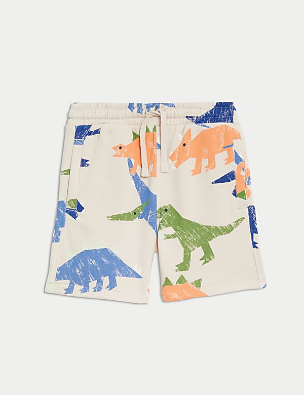 Shorts mit hohem Baumwollanteil und Dinosauriermuster (2–8 J.) - DE