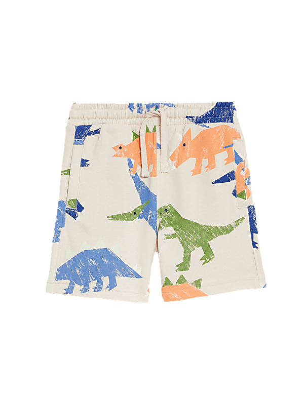 Cotton Rich Dinosaur Print Shorts (2-8 Yrs)